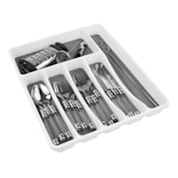 Large Cutlery Organizer Tray with Rubber Liner