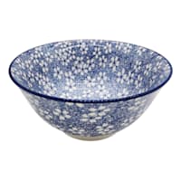 Blue & White Ditsy Floral Print Ceramic Bowl