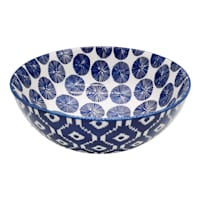 Blue & White Dot Print Ceramic Bowl