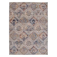 (B654) Ivory & Beige Soft Quatrefoil Area Rug, 8x10
