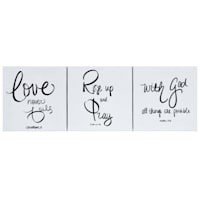 3-Piece Scripture Canvas Wall Sign Set, 6"
