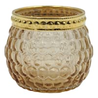 Amber Glass Votive Candle Holder, 2"