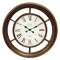 Brown Round Wall Clock, 22"