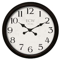 Framed Distressed Bronze Round Wall Clock, 30"