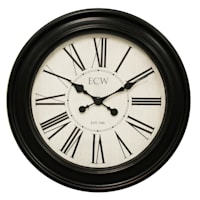 Distressed Bronze Round Wall Clock, 30"