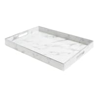 Marbled White & Grey Rectangle Decorative Tray, 14x19