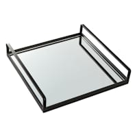 Crosby St. Black Metal Mirrored Decorative Tray, 13"