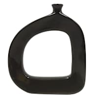 Crosby St. Riley Black Modern Open Ceramic Vase, 9.5"