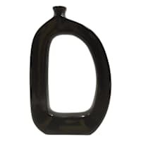 Crosby St. Riley Black Modern Open Ceramic Vase, 12"