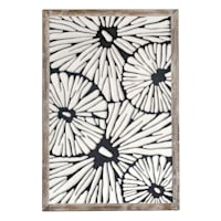 Black & White Floral Wooden Wall Art, 23x34