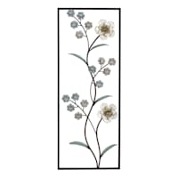 Metal Flower Wall Panel Wall Decor, 14x36