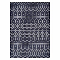 (E307) Navy Collector Design Sisal Indoor & Outdoor Accent Rug, 3x5