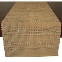 Natural Brown Textured Cotton Table Runner, 72"