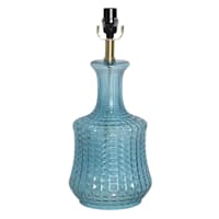 Grace Mitchell Textured Blue Glass Table Lamp Base, 19"