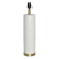Grace Mitchell White Ceramic Cane Table Lamp Base, 23"