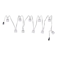 10-Count Metal Pendant String Light Set, White