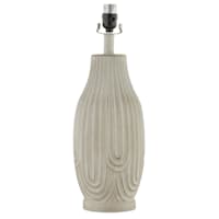 White Raised Patterned Medium Table Lamp Base, 20"