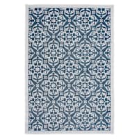 (E308) Kenton Cobalt Blue Woven Indoor & Outdoor Area Rug, 7x10