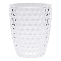 Clear Diamond Textured Acrylic Double Old Fashioned Glass, 14oz