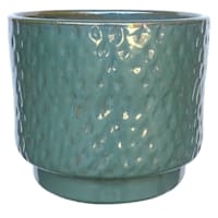 Lake Blue Dimpled Ceramic Outdoor Planter, Large