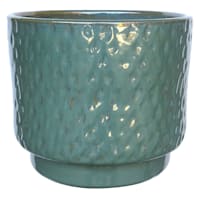 Lake Blue Dimpled Ceramic Outdoor Planter, Medium