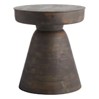 Found & Fable Dark Brown Wood Accent Table, 16x18