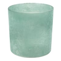Frosted Green Glass Cylinder Votive Holder, 3"