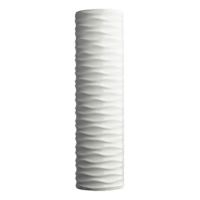 White Carved Wooden Vase, 16"