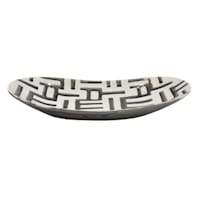 Crosby St. Grey & Black Painted Decorative Boat Tray, 18"
