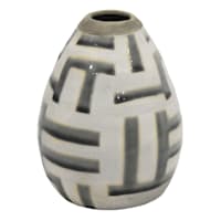Grey Painted Ceramic Vase, 5"