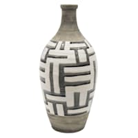 Grey Painted Ceramic Vase, 15"
