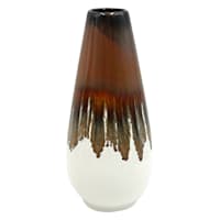 Crosby St. White & Brown Reactive Ceramic Vase, 12"