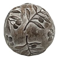 Carved Brown Decorative Ball, 4"