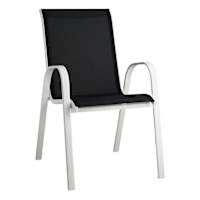 Stackable Sling Patio Chair, Black & White