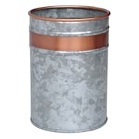 Galvanized Metal & Copper Utensil Crock, 5x7