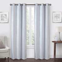 White Faux Silk Blackout Grommet Curtain Panel, 63"
