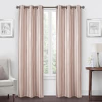 Blush Faux Silk Blackout Grommet Curtain Panel, 63"