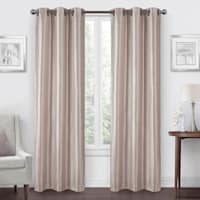 Ivory Faux Silk Blackout Grommet Curtain Panel, 84"