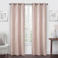 Blush Faux Silk Blackout Grommet Curtain Panel, 84"