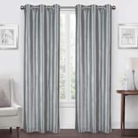 Grey Faux Silk Blackout Grommet Curtain Panel, 84"