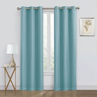 2-Pack Denver Aqua Blackout Grommet Curtain Panel, 63"