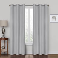 Rockwell Silver Blackout Grommet Curtain Panel, 84"