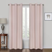 Rockwell Blush Solid Blackout Grommet Curtain Panel, 84"