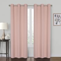 Sullivan Blush Shrink Yarn Light Filtering Grommet Curtain Panel, 63"