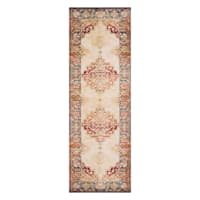 (D474) Alisa Medallion Ivory Sunset Runner, 2x7
