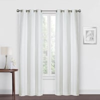 Morisson White Blackout Grommet Curtain Panel, 63"