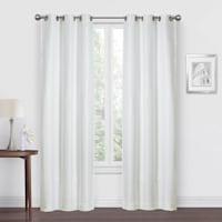 Morisson White Blackout Grommet Curtain Panel, 84"