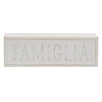 Famiglia Metal Block Sign, 12x4