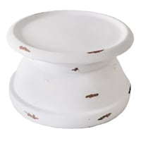White Pillar Candle Holder, 3"