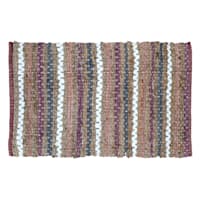 Multicolored Jute Chindi Accent Rug, 2x3